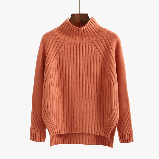 Dina – Pull doux en maille avec col montant élégant