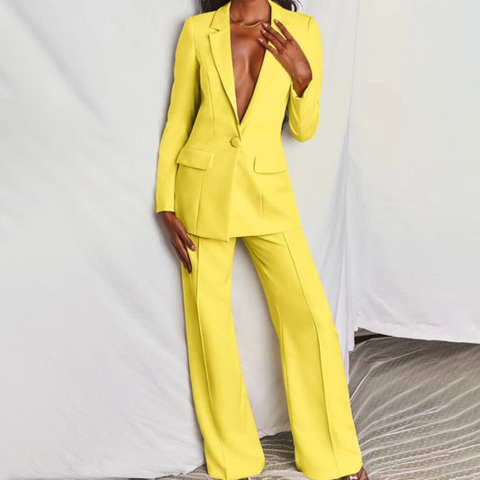 Jolie - Ensemble Blazer et Pantalons Décontracté
