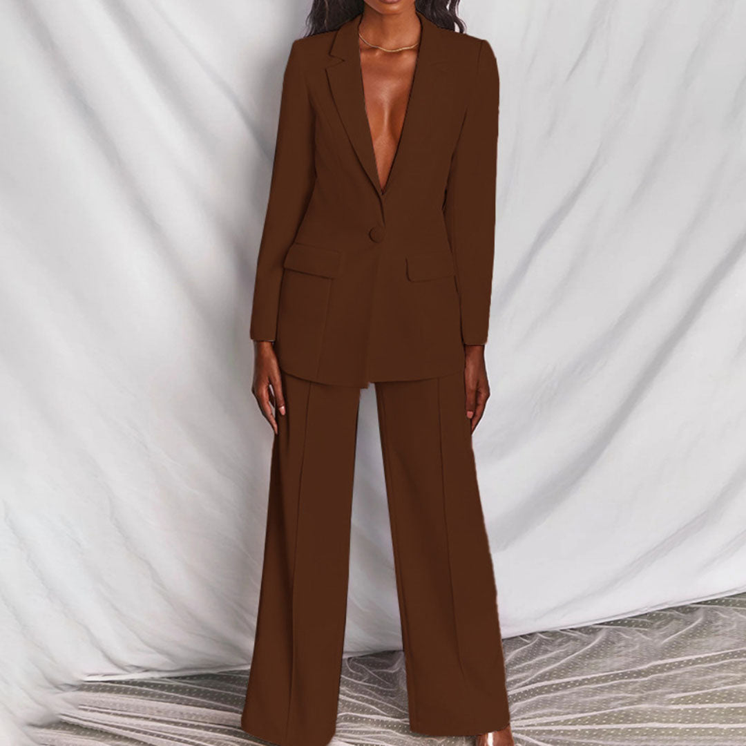 Jolie - Ensemble Blazer et Pantalons Décontracté