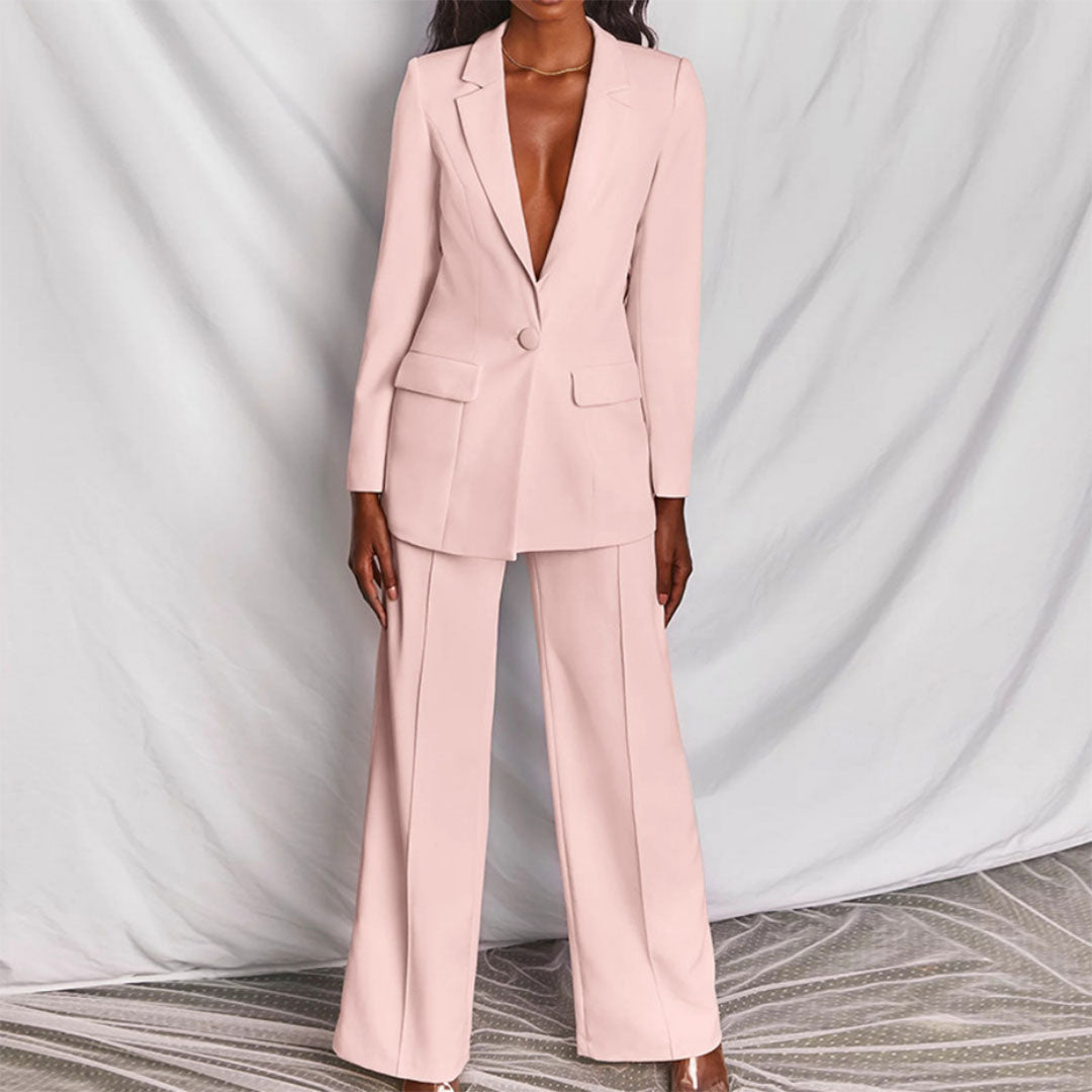 Jolie - Ensemble Blazer et Pantalons Décontracté