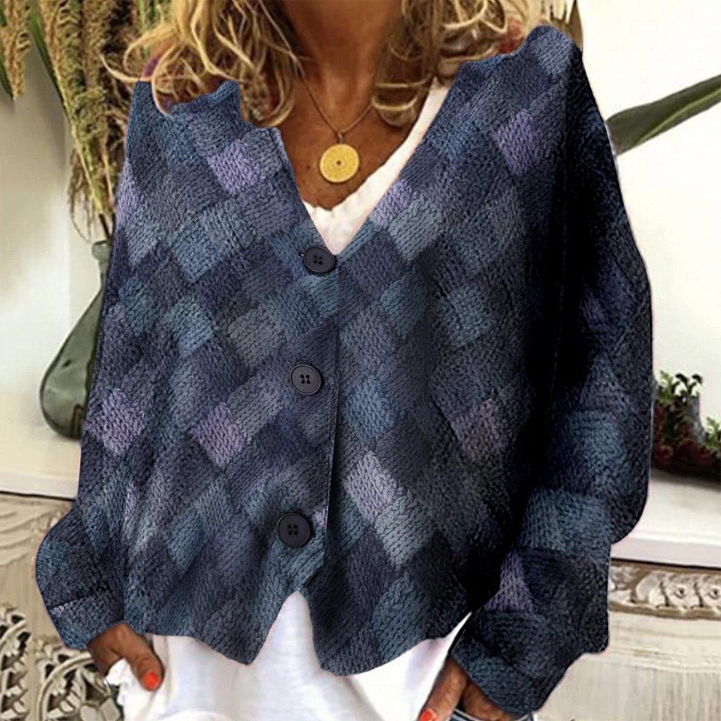 Julien - Pull style en tricot diamant