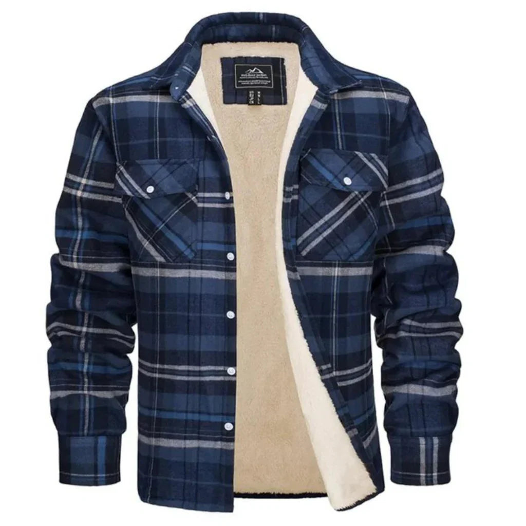 Adel - Veste à carreaux doublée au style masculin