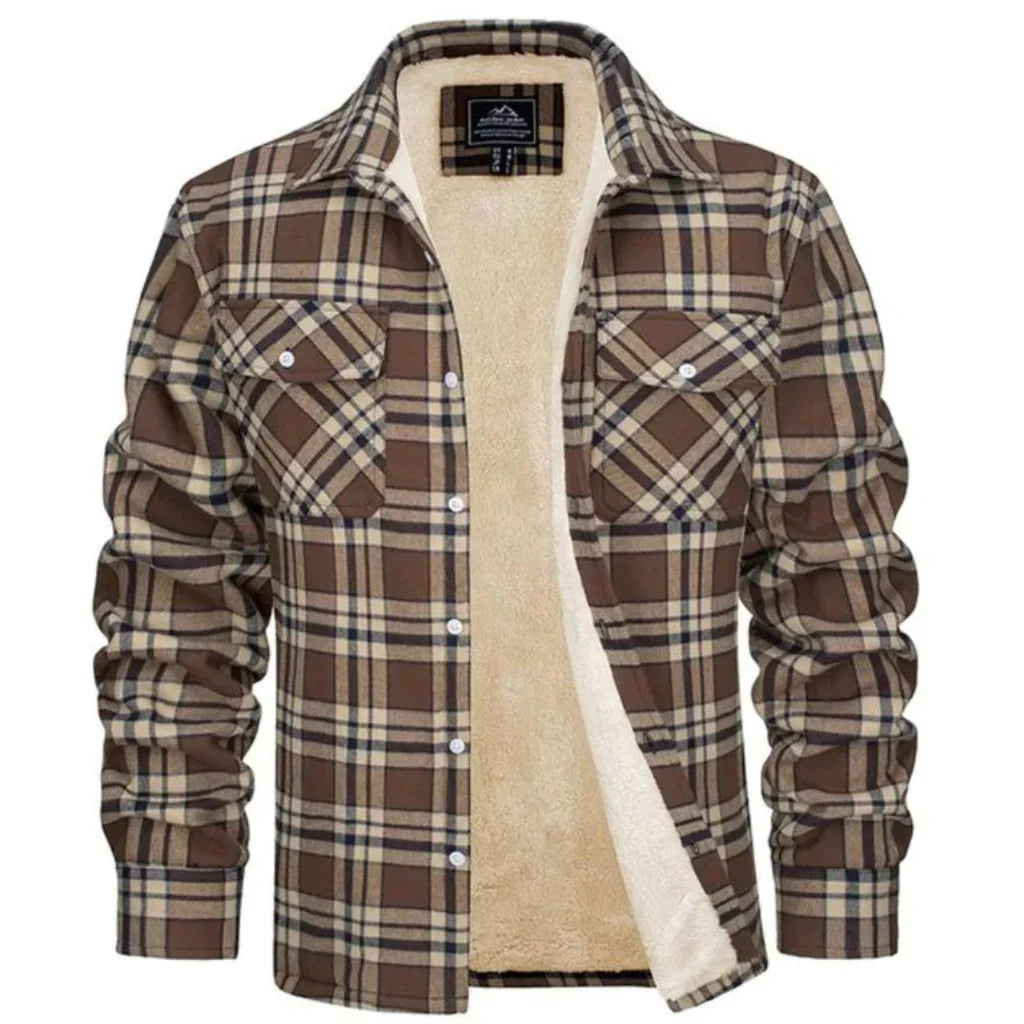 Adel - Veste à carreaux doublée au style masculin