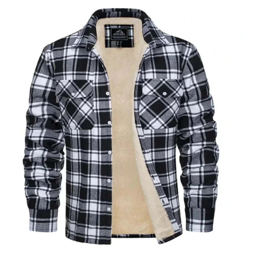 Adel - Veste à carreaux doublée au style masculin