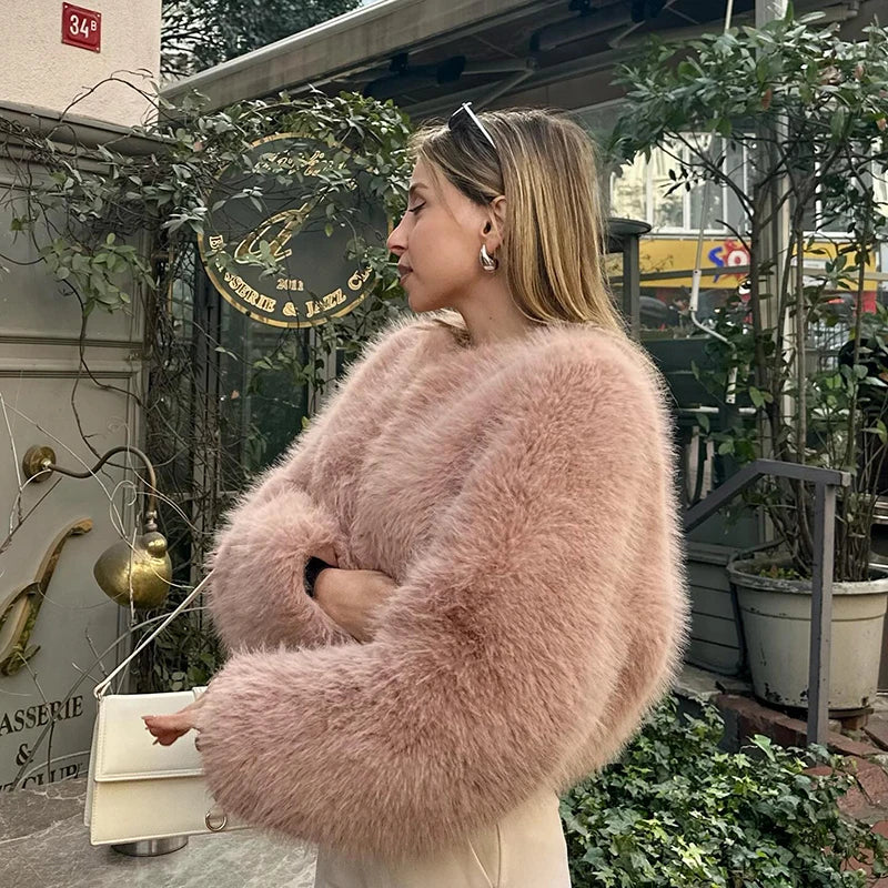 Grace - Veste au style fausse fourrure à effet renard