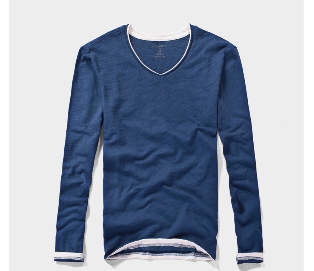 Ricardo - T-shirt à manches longues en V pour hommes