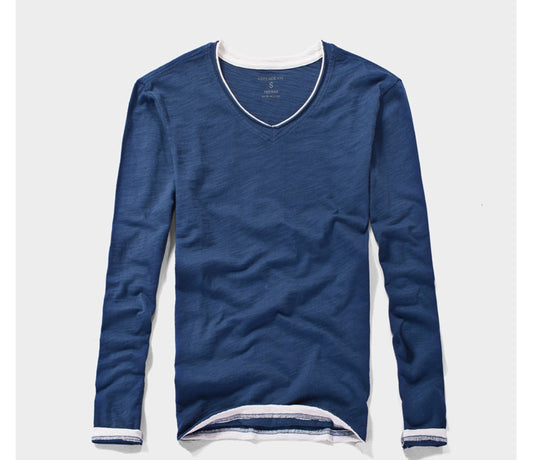 Ricardo - T-shirt à manches longues en V pour hommes