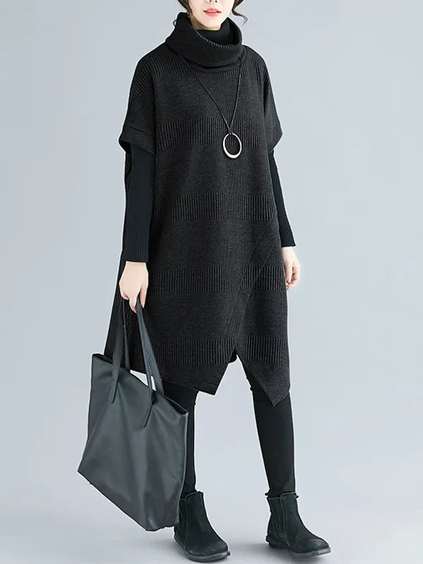 Bega – Robe fluide à col haut asymétrique