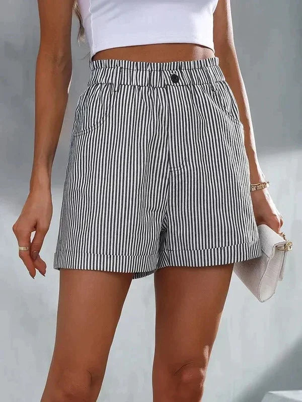 Shorts Décontractés Amples Rayés