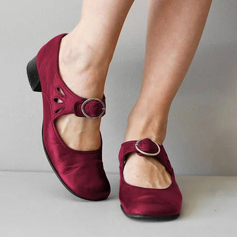 Briana - Chaussures à Boucle à Talons Bas pour Femmes