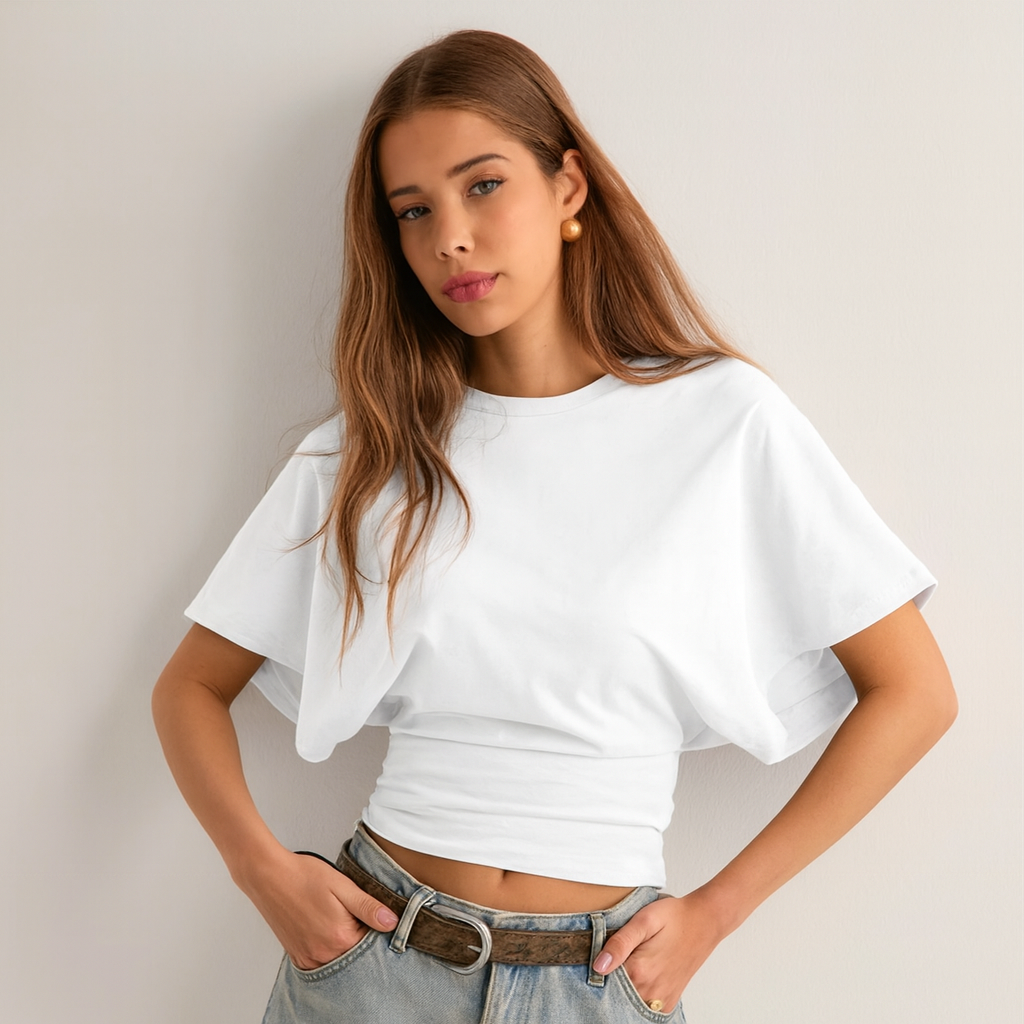 Addison - T-Shirt à Manches Amples - Marron - M - Elise Marseille