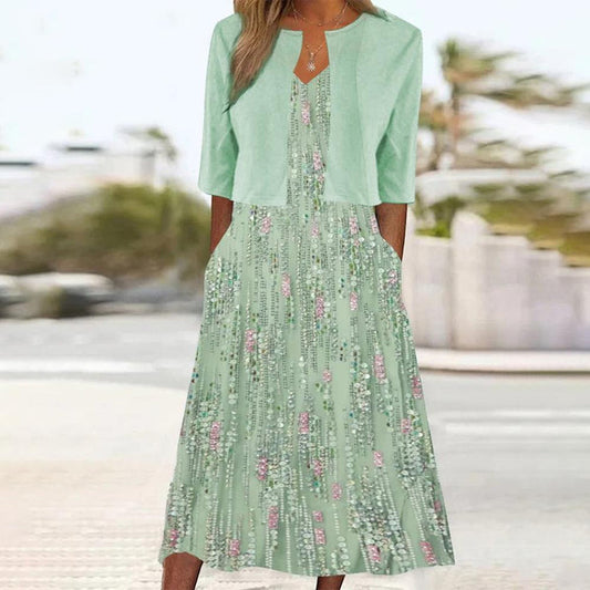 Almuth - Ensemble Robe Midi Fleurie et Blazer