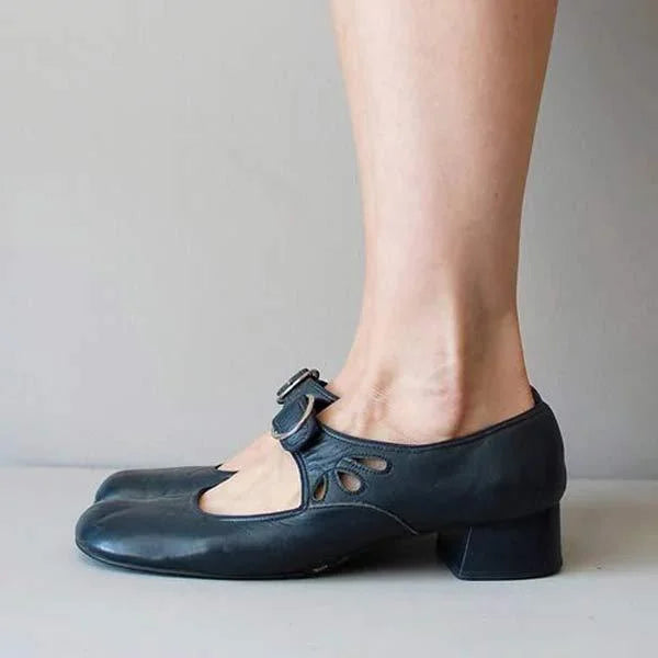 Briana - Chaussures à Boucle à Talons Bas pour Femmes
