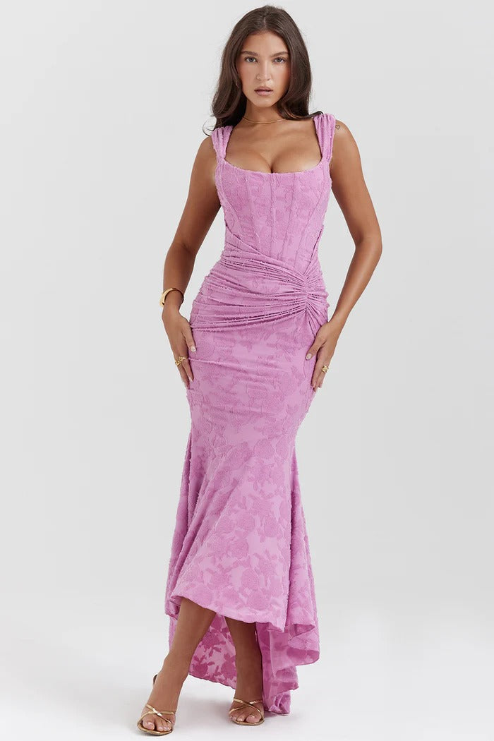 Margot – Robe longue sans manches à la coupe sirène élégante