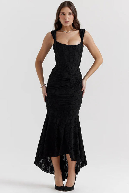 Margot – Robe longue sans manches à la coupe sirène élégante
