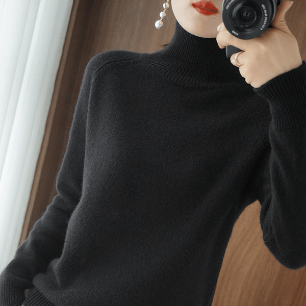 Rosanna – Pull à col roulé au style doux et raffiné