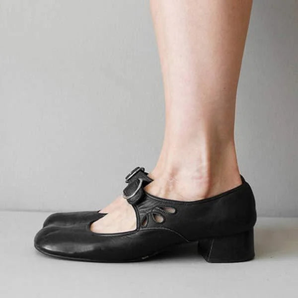 Briana - Chaussures à Boucle à Talons Bas pour Femmes