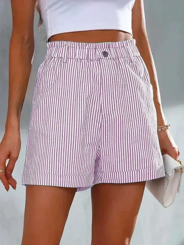 Shorts Décontractés Amples Rayés