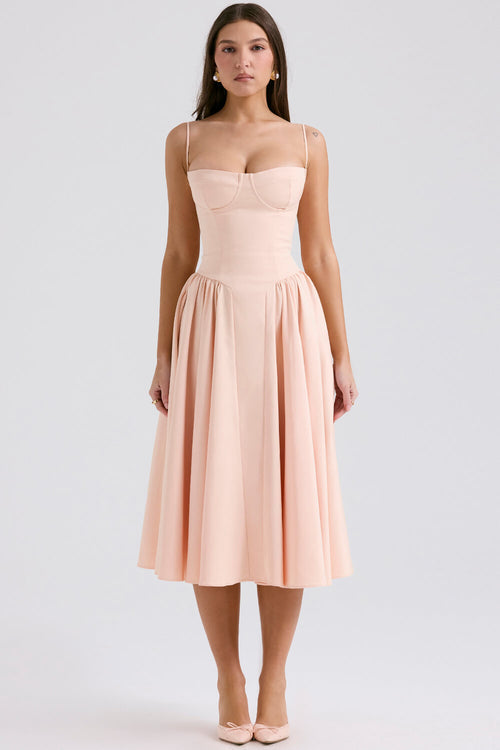 Brisa – Robe midi structurée à l’allure ballerine
