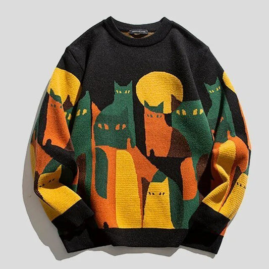 Julie - Pull avec motif de chat douillet