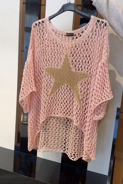 Lianne - Haut en tricot élégant à imprimé étoilé