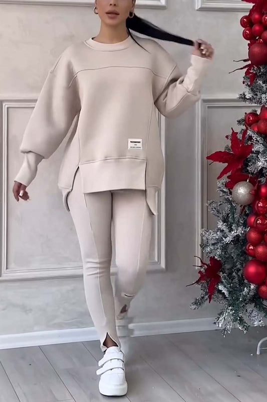 Jessica – Ensemble Sweat et Leggings avec Fente à l’Ourlet