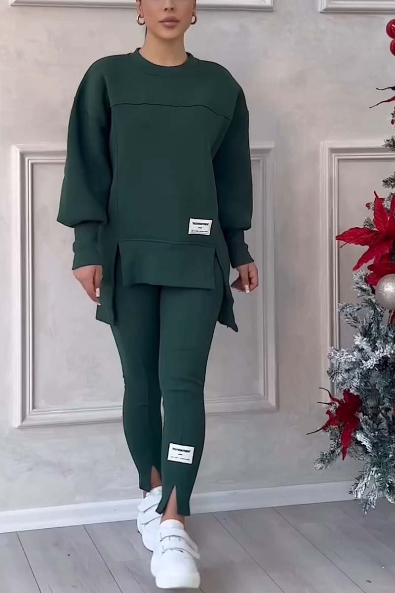 Jessica – Ensemble Sweat et Leggings avec Fente à l’Ourlet