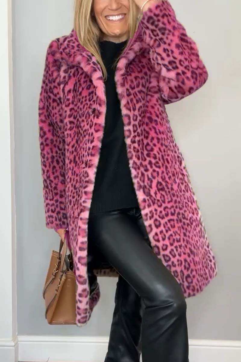 Agnes - Manteau Long avec Imprimé Léopard