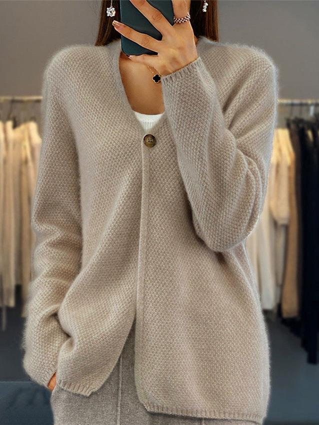 Elena – Gilet à col en V avec boutons délicats