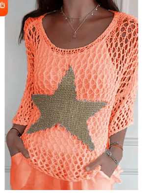 Lianne - Haut en tricot élégant à imprimé étoilé