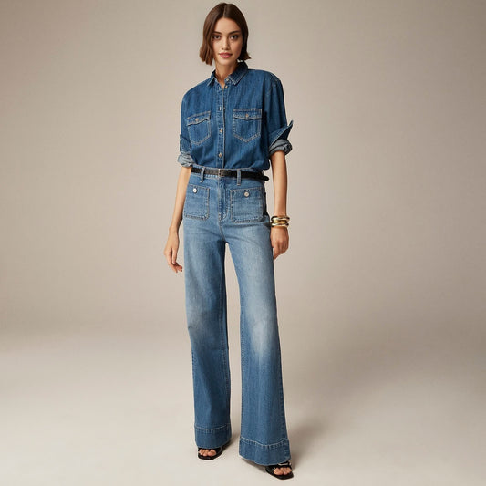 Saida - Jean large style marin