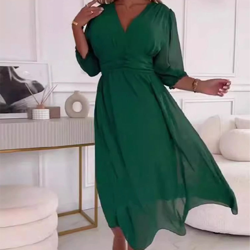 Celeste – Robe fluide style chiffon au toucher doux