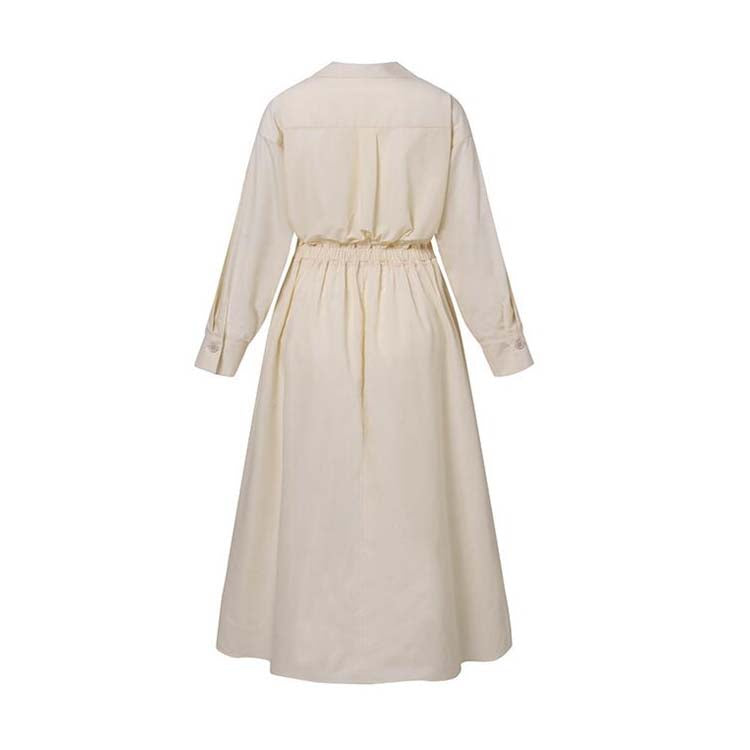 Tiara - Robe chemise en coton avec col à revers