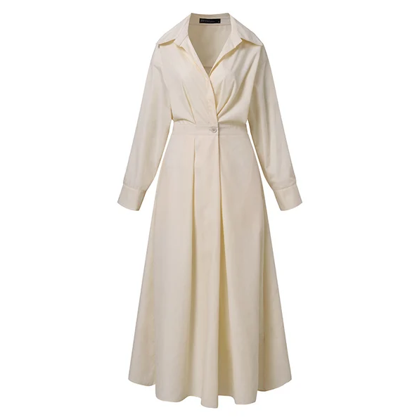 Tiara - Robe chemise en coton avec col à revers